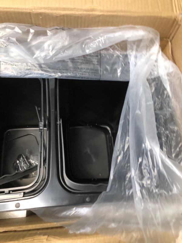 Photo 1 of *FOR PARTS ONLY* NON FUNCTIONAL
iTouchless Stainless Steel Trash Can / Recycler, Automatic Sensor Touchless Lid, Dual-Compartment (8 Gal Each) 16 Gal / 61 L