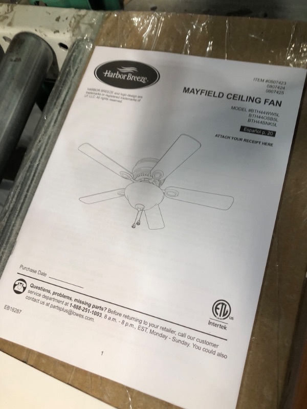 Photo 7 of *FOR PARTS ONLY* NON FUNCTIONAL
Harbor Breeze Mayfield 44-in Bronze Indoor Flush Mount Ceiling Fan with Light Kit