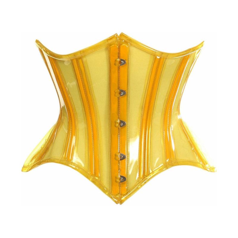 Photo 1 of Lavish Yellow Clear Curvy Underbust Waist Cincher Corset