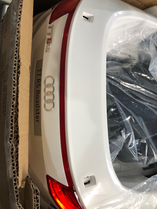 Photo 1 of **PREV USED***Costzon Kids Ride On Car, 12V Licensed Audi TT RS, Battery Powered Electric Ride On Vehicle w/Parental Remote Control, MP3, Lights, Horn, Opened Doors, High/Low Speeds, White