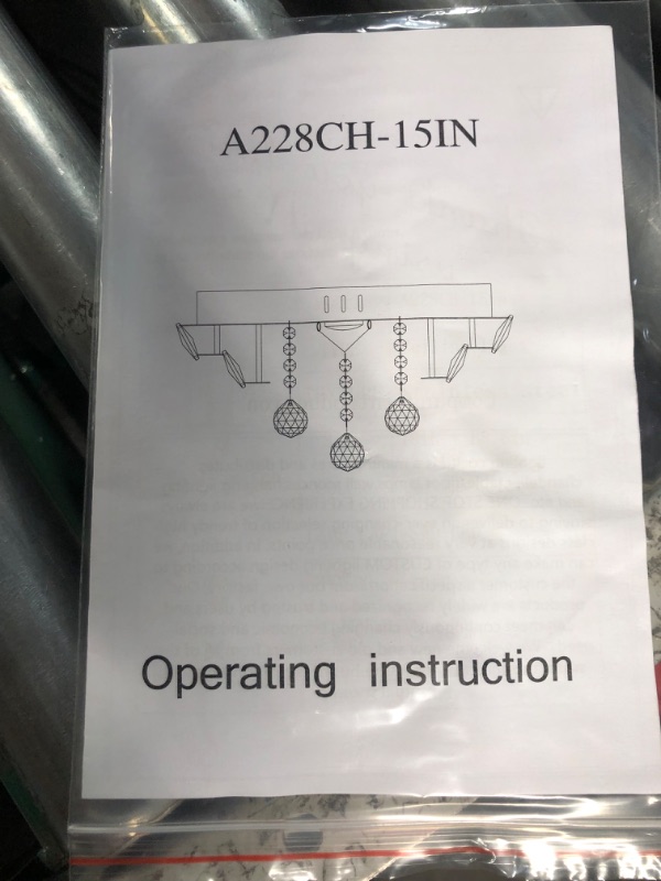 Photo 1 of REDSTAR 16" Bright Led Chandelier Flush Mount with Remote Control, Any Warm/Natural/White Color Temp & Brightness Adjustable, Modern Crystal Ceiling Light for Bedroom Dinning and Living Rooms A228-15in