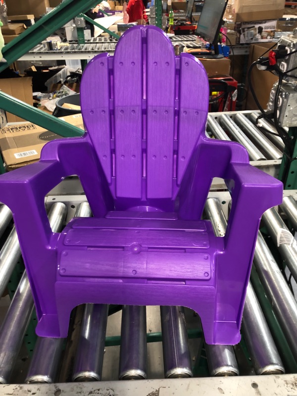 Photo 3 of American Plastic Toys Kids’ Adirondack (2-Pack, Purple), Stackable, Outdoor, Beach, Lawn, Indoor, Lightweight, Portable, Wide Armrests, Comfortable Lounge Chairs for Children