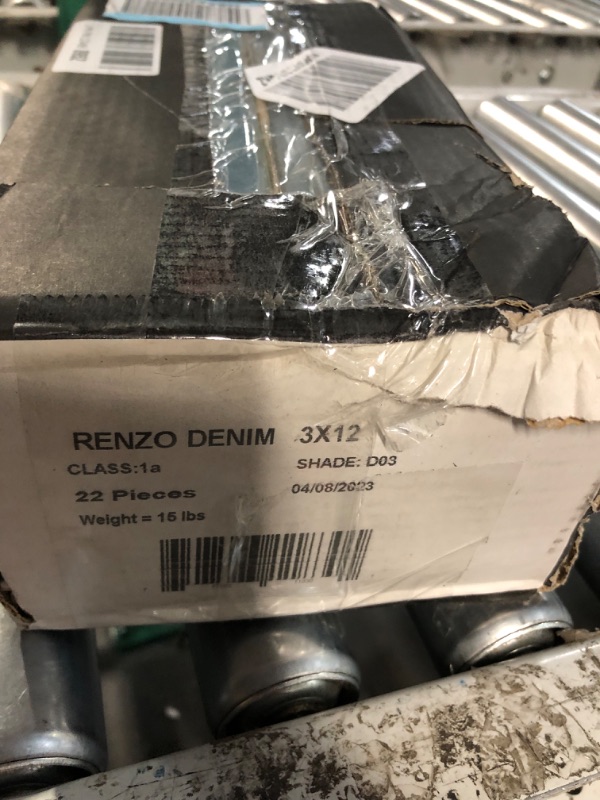 View 2 of MSI Renzo Denim 3 Inch x 12 Inch Glossy Ceramic Subway Wall Tile for Bathroom, Kitchen Backsplash, Accent Wall Tile, and Shower Wall Tile Denim Blue 12" L x 3" W x 0.31" T