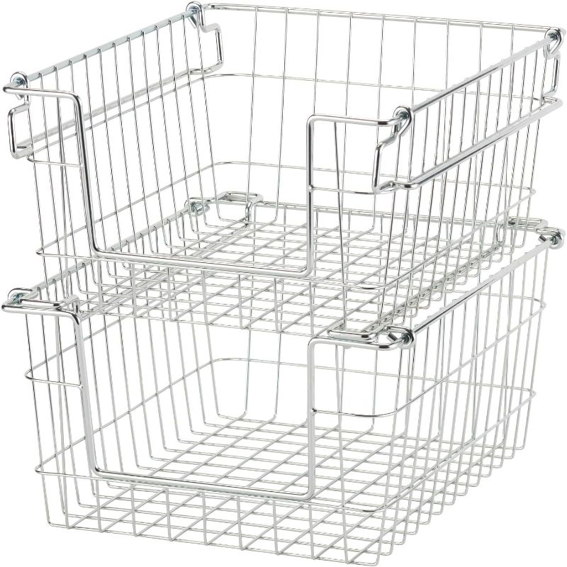 Photo 1 of ** STOCK PHOTO USE AS REFERENCE 
METAL DOUBLE LAYER DRAW STRING PULL BASKET 56X15X47 CM 