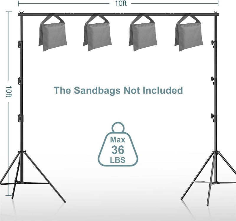 Photo 1 of **PREV USED AND ROUGH MEASUREMENTS 
FUDESY 10 x 10Ft Heavy Duty Adjustable Backdrop Stand with  Clamps