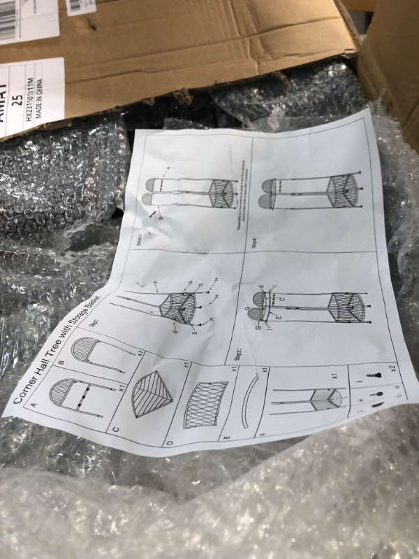 Photo 1 of Corner Hall Tree, Corner Coat Rack with Storage