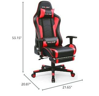 Photo 4 of (READ FULL POST) GTRACING Gaming Chair with Footrest Speakers Video Game Chair Bluetooth Music Heavy Duty Ergonomic Computer Office Desk Chair Red
