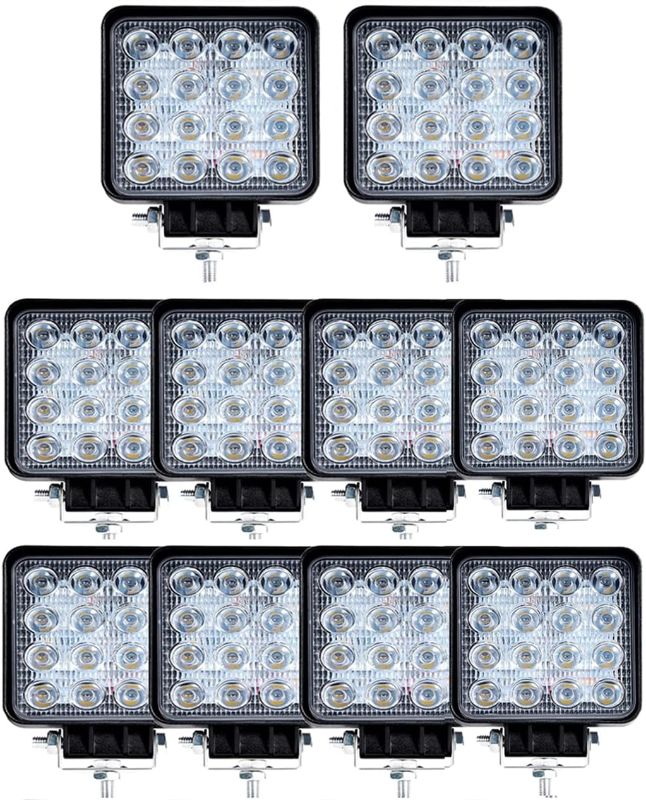 Photo 1 of LED Pods,10PCS 4inch 48w 6000LM LED Light Bar Square Off Road Lights