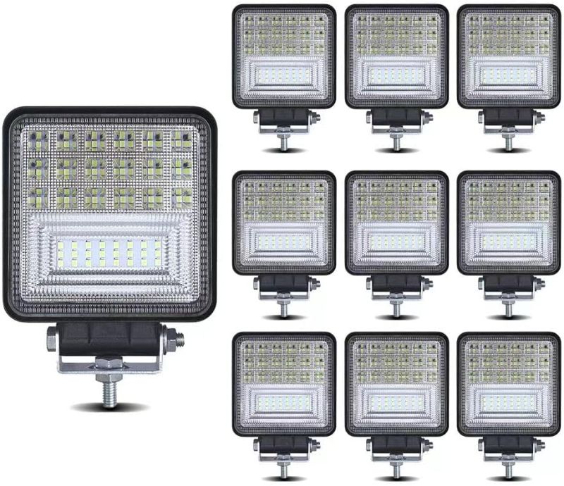 Photo 1 of LED Light Pods,10PCS 4Inch 126w 12000LM Square LED Light Bar 