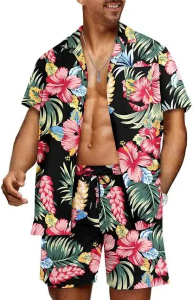 Photo 1 of *****STOCK IMAGE FOR SAMPLE*****
Men Casual Button Down Hawaiian Shirt Short Sleeve - Black - XL
*SHIRT ONLY*