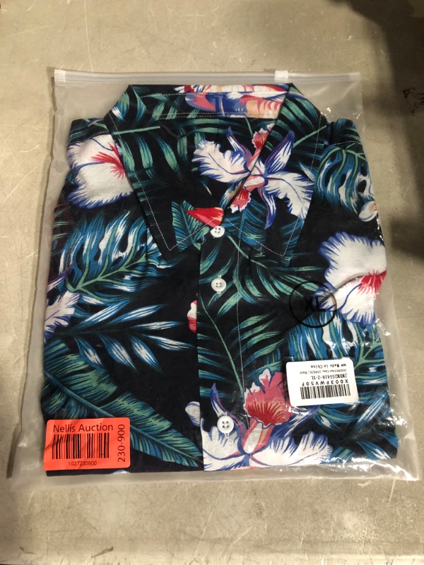 Photo 2 of *****STOCK IMAGE FOR SAMPLE*****
Men Casual Button Down Hawaiian Shirt Short Sleeve - Black - XL
*SHIRT ONLY*