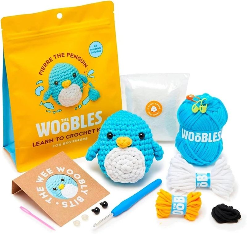 Photo 1 of *stock photo for reference*  Beginners Crochet Kit DIY Hand-Woven Material Bag Kit Made Crochet Penguin Dolls 