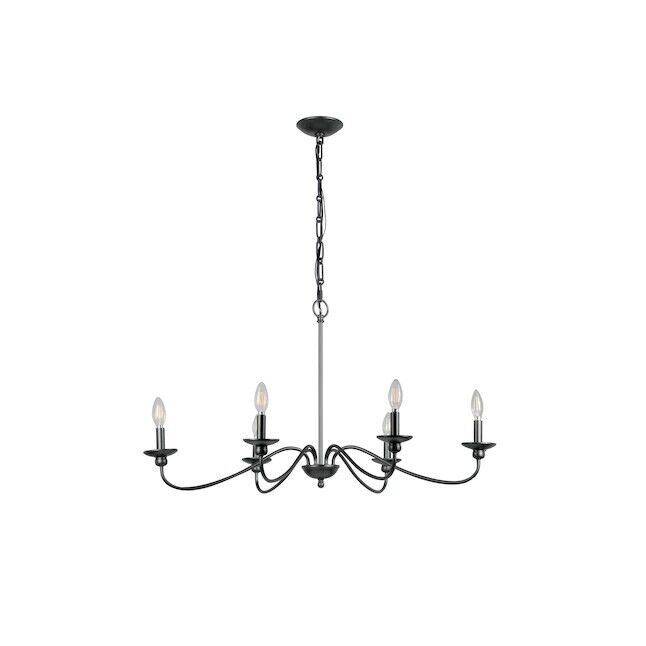 Photo 1 of ?Allen + Roth KMM9106AX-01 Providence 6-Light Black Traditional Pendant Light
