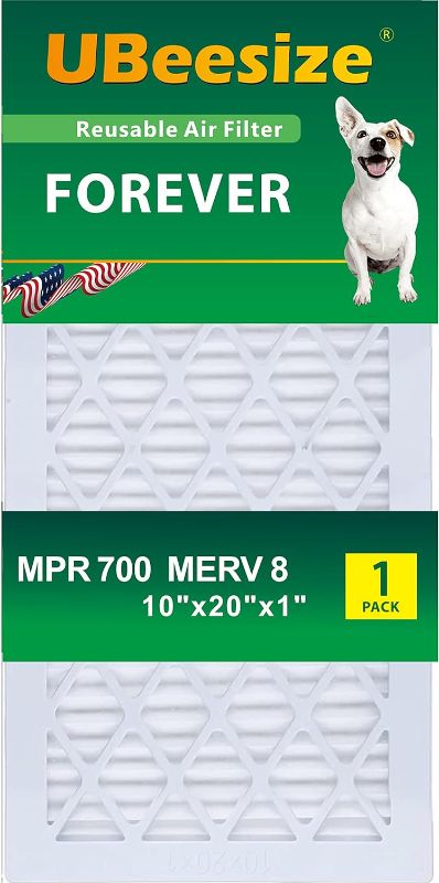 Photo 1 of Ubeesize 10x20x1 MERV 8 Pleated Air Filter, Premium AC Furnace Air Filter with Reusable Filter Frame
