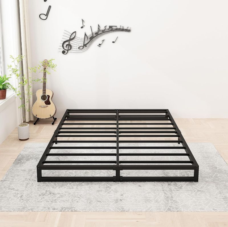 Photo 1 of ***NONREFUNDABLE - NOT FUNCTIONAL - FOR PARTS ONLY - SEE COMMENTS***
Lutown-Teen 6 Inch California King Bed Frames No Box Spring Needed Heavy Duty Metal Cal King Platform for Mattress Foundation, Noise Free, Easy Assembly, Black California King 6 Inch