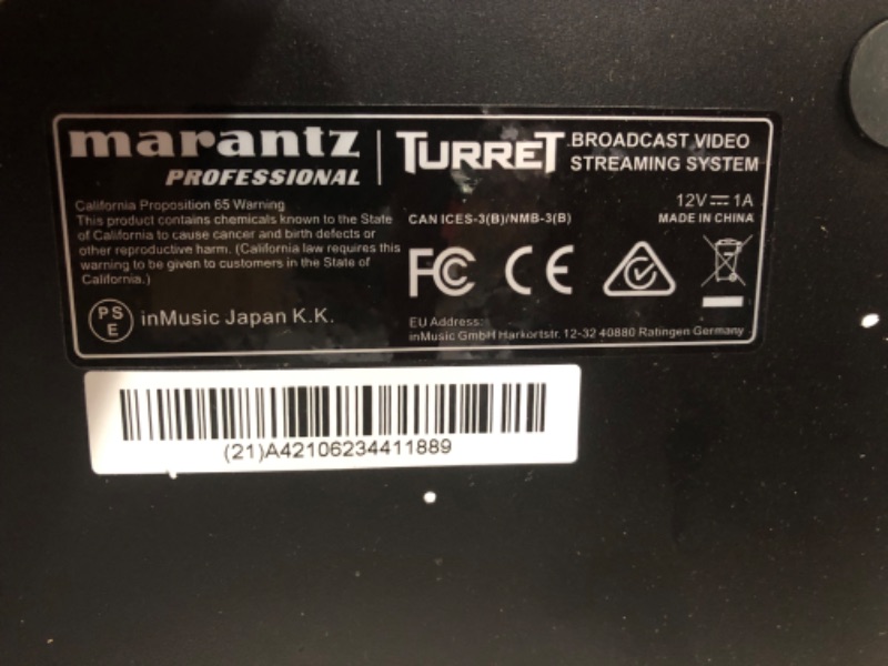 Photo 3 of ***USED - LIKELY MISSING PARTS - UNABLE TO VERIFY FUNCTIONALITY***
Marantz Professional Turret - USB-C Broadcast Video System with Full HD Webcam (H.264 Video Compression), USB Condenser mic (48kHz/16-bit) and pop Filter, Dimmable LED Light Ring & Interna