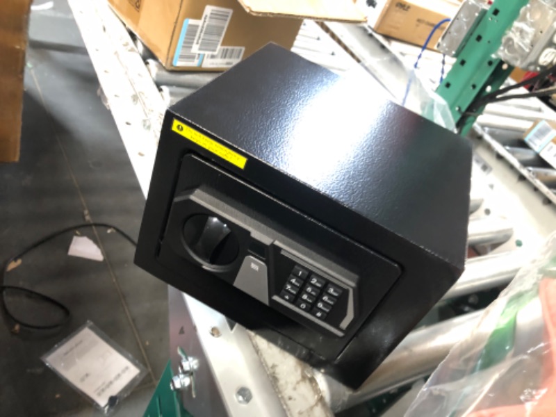 Photo 1 of **LOCKED***TOTOY Small Personal Safe Box 0.3 Cu Ft- Electronic Digital Security Safe Steel Construction Hidden with Key Lock, Wall or Cabinet Safety Box for Home Office Hotel Business Jewelry Gun Cash Money Black 0.3 Cu Ft