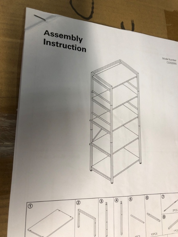 Photo 2 of (Similar to Stock Photo) Denkee 5-Tier Bakers Rack for Kitchen with Storage, Industrial Microwave Stand Oven Shelf, Free Standing Kitchen Stand Storage Shelf (23.62 L x 15.75 W x 60.24 H, Black)