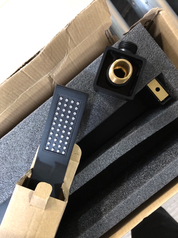 Photo 1 of (MISSING PARTS, SEE NOTES) Pattlye Brass Shower Slide Bar Matte Black Hand Shower Head with Slide Bar and Hose, Wall Mount Handheld Shower Wand Holder, Height Adjustable Sliding Bar, Pt003 With Handheld