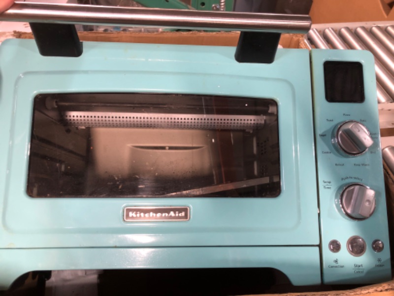 Photo 2 of (PARTS ONLY, NO REFUNDS) Elite Gourmet Americana by Elite ETO3300M Vintage 50’s Diner Retro Countertop Toaster oven, Bake, Broil, Toast, Fits 12” Pizza, Temperature Control & Adjustable 60-Minute Timer 1500W, 8-slice, Mint