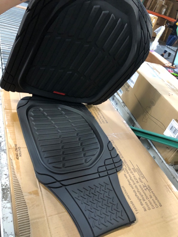 Photo 1 of Motor Trend 923-BK Black FlexTough Contour Liners-Deep Dish Heavy Duty Rubber Floor Mats for Car SUV Truck & Van-All Weather Protection Trim to Fit Most Vehicles Black Full Set
