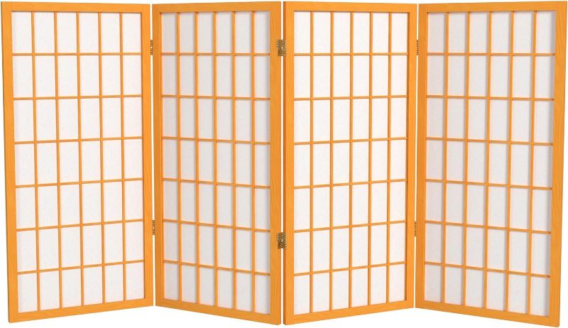 Photo 1 of (SIMILAR TO STOCK PHOTO, SEE NOTES) 3 ft. Short Window Pane Shoji Screen - Honey - 4 Panels