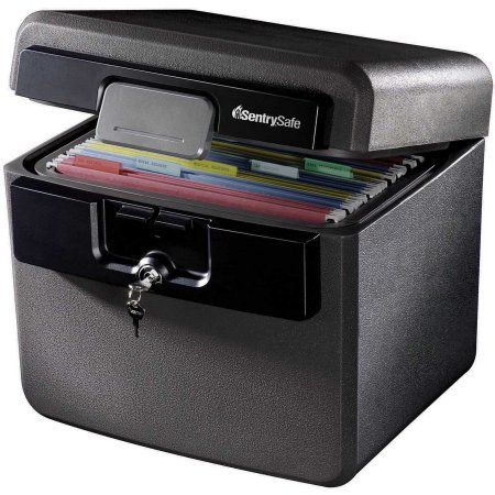 Photo 1 of (Lid doesn't close) SentrySafe Plastic Fire/Waterproof Safe with Key, 0.65 Cu. Ft. (HD4100)
