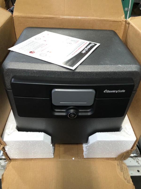 Photo 3 of (Lid doesn't close) SentrySafe Plastic Fire/Waterproof Safe with Key, 0.65 Cu. Ft. (HD4100)
