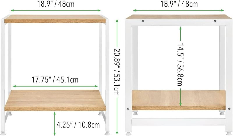 Photo 5 of (READ FULL POST) mDesign Side End Table Storage NightstandWhite/Modern Oak