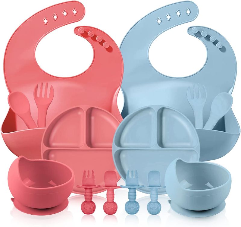 Photo 1 of 14 Pack Baby Feeding Set, Silicone Toddlers Weaning Feeding Sippy Cup 