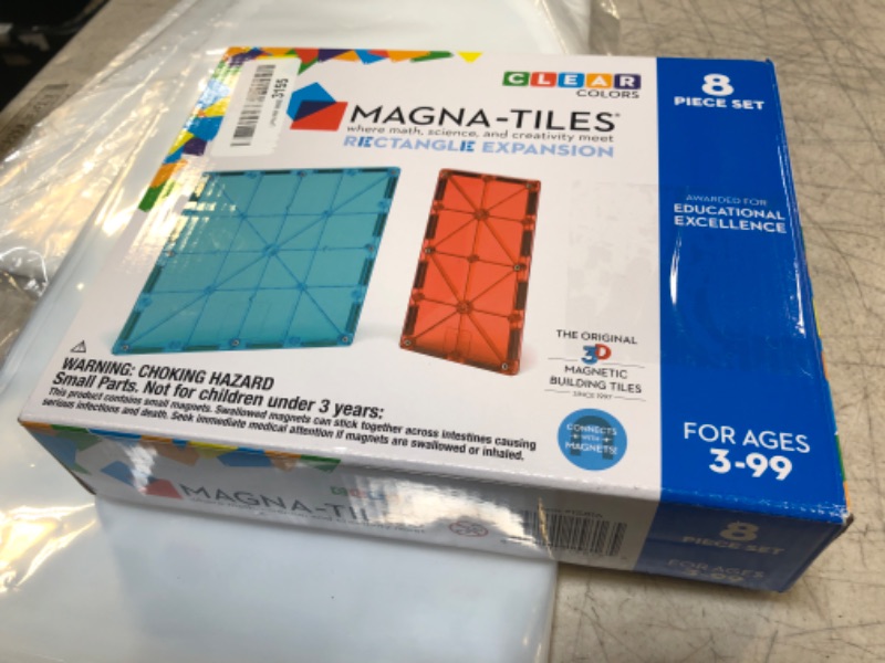 Photo 2 of Magna Tiles Rectangles Expansion Set, The Original Magnetic Building Tiles for Creative Open-Ended Play, Educational Toys for Children Ages 3 Years + (8 Pieces)