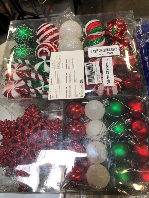 Photo 2 of 108ct Shatterproof Candy Cane Christmas Ball Ornaments, Decorations for Trees & Holiday Party - By Valery Madelyn
