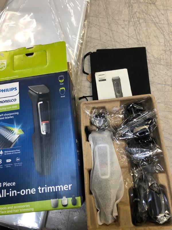 Photo 2 of Philips Norelco Multi Groomer All-in-One Trimmer Series 3000-13 Piece Mens Grooming Kit for Beard, Face, Nose, Ear Hair Trimmer and Hair Clipper - NO Blade Oil Needed, MG3740/40 Latest Version