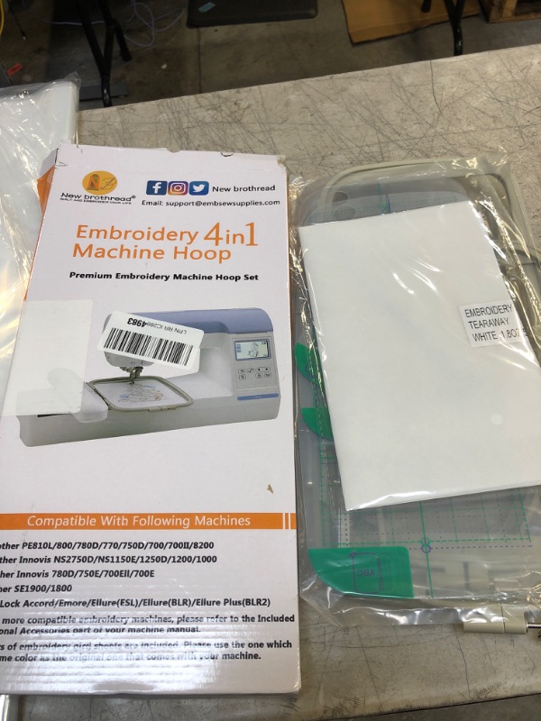 Photo 1 of New brothread Embroidery Machine Hoop 4 in 1 Set (SA442+SA443+SA444+SA445) for Brother PE800 PE780D PE770 PE700 PE750D SE1900 SE1800 Innovis 1250D/1200/1000 Babylock Accord /Emore /Ellure /Ellure Plus 4 in1 Set