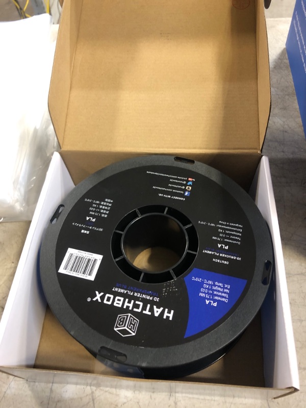 Photo 2 of Hatchbox Transparent Blue PLA Filament - 1.75mm, 1kg Spool