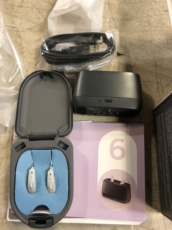 Photo 2 of Jabra Enhance Select 50R Hearing Aids - Rechargeable, Nearly Invisible & Lightweight for All-Day Comfort - Designed for Mild to Moderate Hearing Loss - Includes Virtual Audiology Care – Gray
