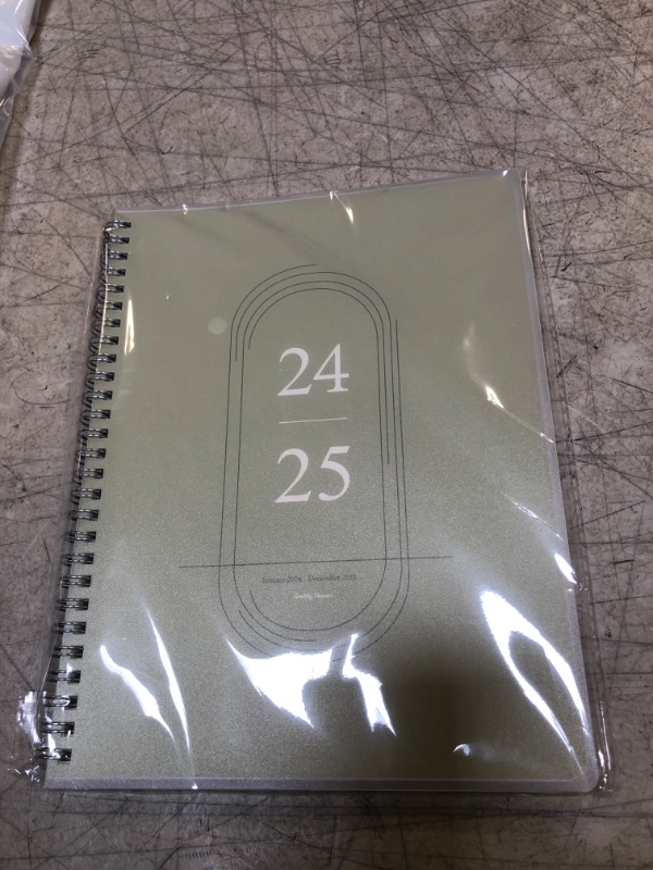 Photo 2 of Monthly Planner 2024-2025, Calendar 24 Months Planner with Flexible PVC Cover for Home,School and Office Work, 7" x 9", Jan 2024 - Dec 2025-Green Green-B5(2024-2025)