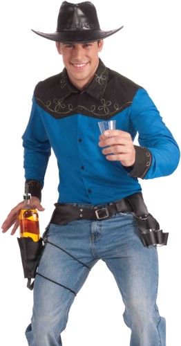 Photo 1 of Drink Slinger Cowboy Bar Tender Costume Bottle and Shot Glass Holster Set
