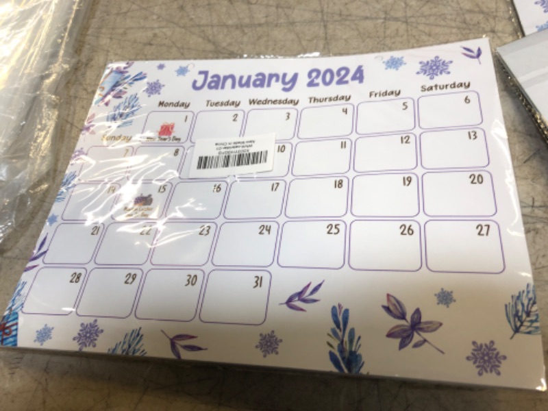 Photo 2 of Desk Calendar 2024-2025, Desk Calendar for Home Office School, Wall Calendar with Hook, 18 Monthly Hanging Calendar from January 2024 to June 2025, 8 x 10 inches Calendars (01)