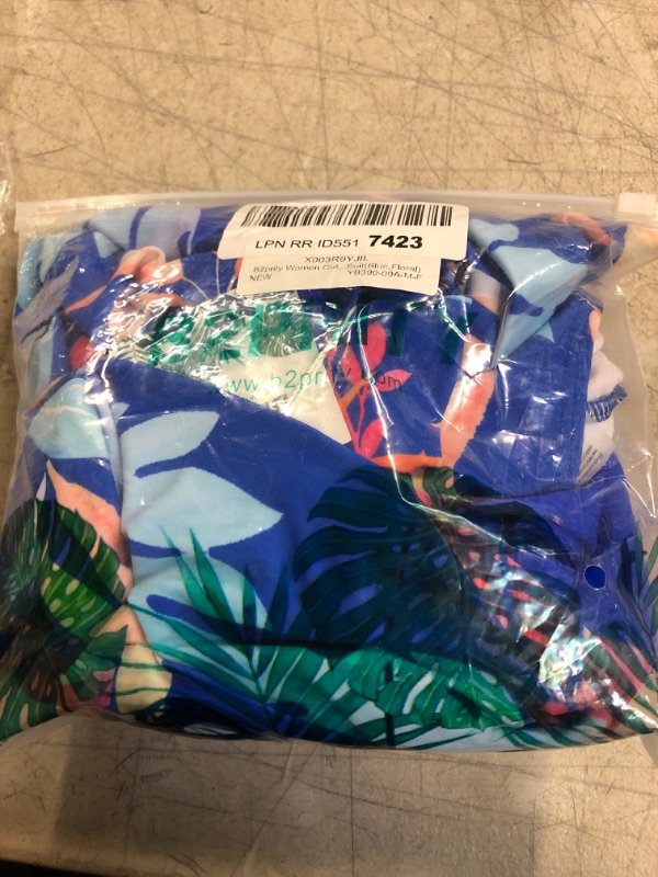 Photo 2 of B2prity Women Cutout One Piece Skirt Swimsuit V Neck Wrap Tie Back Swimdress Tummy Control Bathing Suits Medium Blue,floral