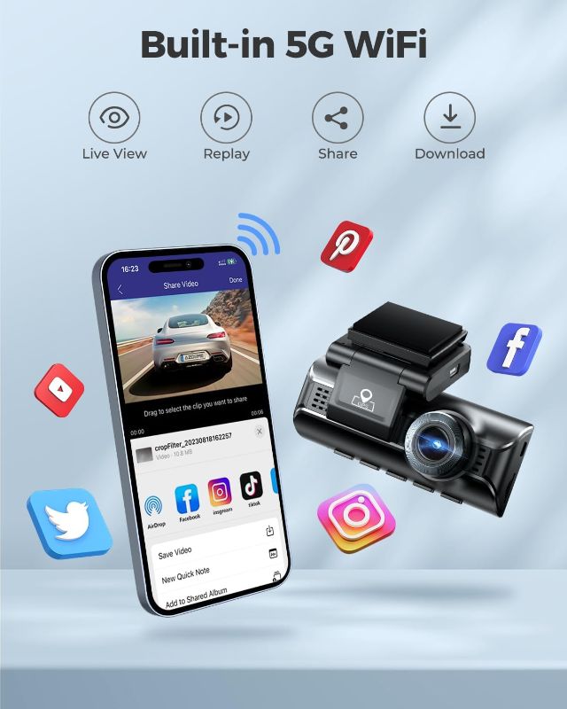 Photo 1 of AZDOME M550 Pro 5G WiFi 3 Channel 4K Dash Cam for Car