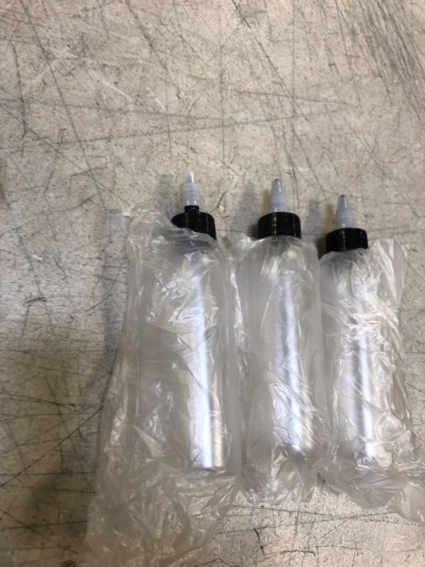 Photo 2 of 3 pcs Clear Dispensing Bottles, Round Plastic Squeeze Bottle With Twist Top Caps For Oils/Liquids/Inks/Crafts, Kitchen And Food Grade Household