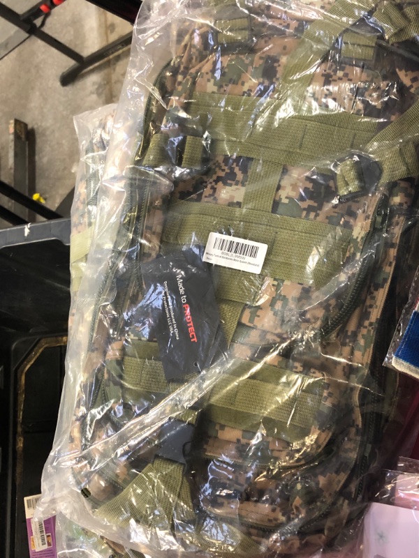 Photo 1 of Military Rucksack – Tactical Backpack with MOLLE Modular Design – 25L Woodland Backpack for Hiking and Camping – Lightweight Backpack for Men – 900D Oxford Material