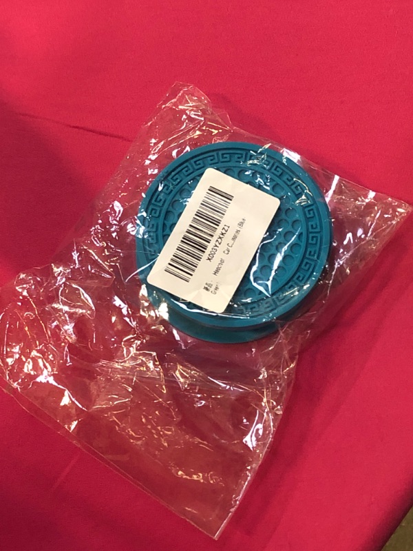 Photo 1 of  PVC Non-Slip Cup Holders Insert Coaster, 2.75 Inch Waterproof Drink Mat for Women and Men, Car Accessories Tabletop Protection and Decor for Most Car (Light Blue) teal 