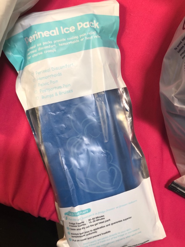 Photo 2 of 2 PCS Reusable Perineal Cooling Pad, Hemorrhoid and Perineal Ice Packs, Postpartum and Hemorrhoid Pain Relief, Hot & Cold Packs for Women After Pregnancy and Delivery(Blue-10X2.4in) Washable Sleeves