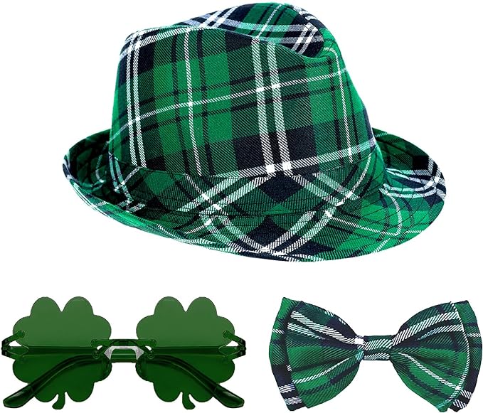 Photo 1 of Exlinonline St Patrick Sunglasses with Hat For Women Men Kids Clothing Accessories Shamrock Outift Dress Green
 