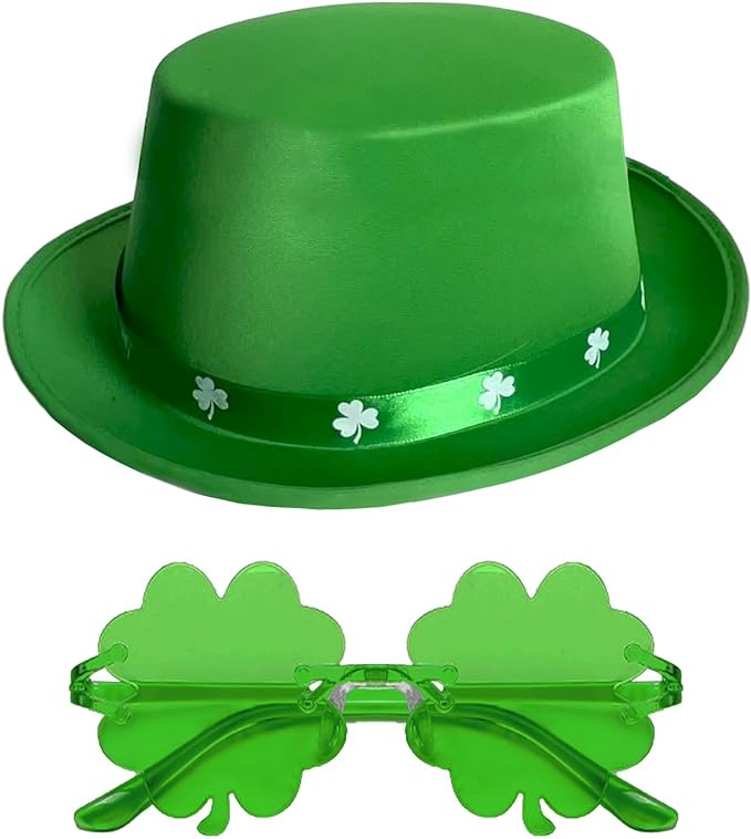 Photo 1 of Exlinonline St Patrick Sunglasses with Hat For Women Men Kids Clothing Accessories Shamrock Outift Dress Green
