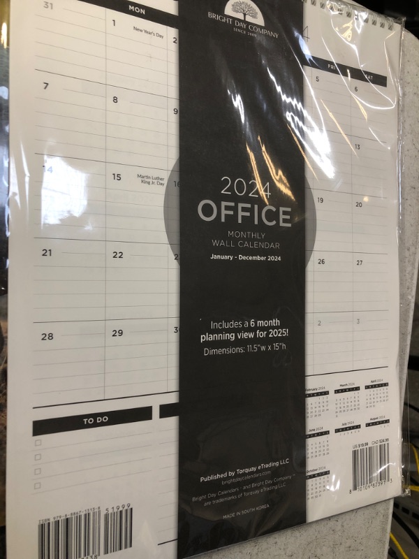Photo 2 of 2024 Business Wall Calendar with Julian Date, Thick Paper Perfect for Organizing & Planning, January 2024 - December 2024, 15 x 11 Inches, Wire-Bound by Bright Day (Portrait)