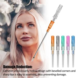Photo 1 of  Mixed-size Catheter Piercing Needles,Disposable 14G 16G 18G 20G IV Catheter Hollow Needles for Ear Nose Belly Lip Eyebrow Tongue Nipple Cartilage Piercing