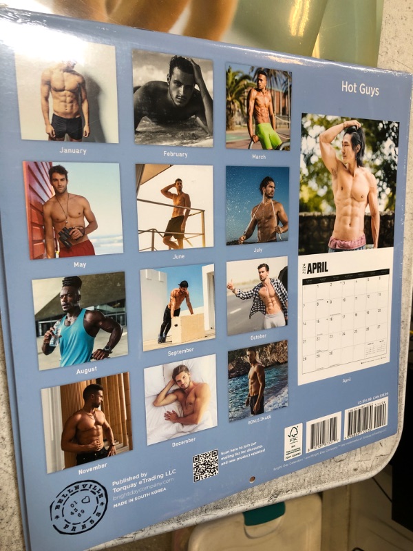 Photo 2 of 2024 Hot Guys Monthly Wall Calendar by Bright Day, 12 x 12 Inch